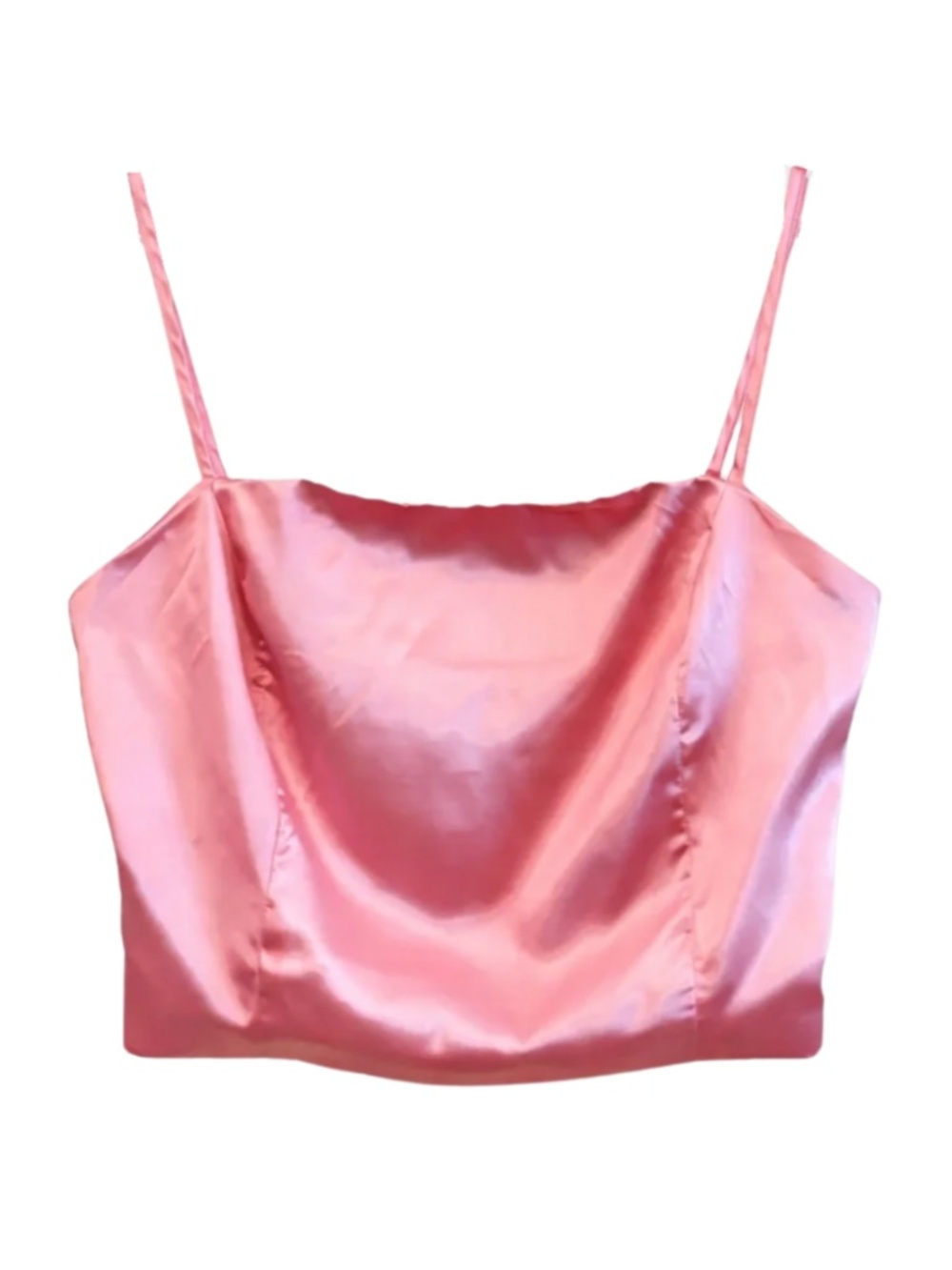 4/$20➡️ Wet Seal Pink Satin Bustier-Style Crop Top w Smocked Back – Medium EUC